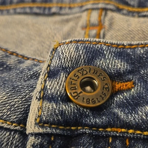 Paris Blues Jeans Womens Size 17 Light Blue Distressed Flare Leg - Picture 2 of 14